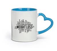 AYUEHBN Tazas personalizadas de cerámica para adelgazar, gimnasio, gimnasio, dieta, salud, estilo de vida saludable (320 ml) para el hogar y la oficina, color azul.