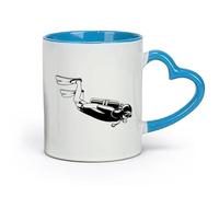 AYUEHBN Tazas y vasos de cerámica geniales para buceadores, deportes acuáticos, deportes extremos, marinos y océanos (11 oz/320 ml), gran regalo para amantes, azul