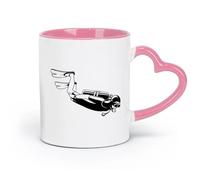 AYUEHBN Tazas y vasos de cerámica geniales para buceadores, deportes acuáticos, deportes extremos, marinos y océanos (320 ml), un gran regalo para amantes, color rosa.