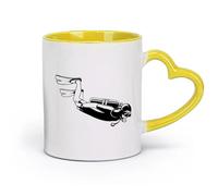 AYUEHBN Tazas y vasos de cerámica geniales para buceadores, deportes acuáticos, deportes extremos, marinos y océanos (320 ml/11 oz) Un gran regalo para los amantes Amarillo