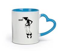 AYUEHBN Tazas y vasos de cerámica geniales para dieta, motivación, estilo de vida saludable, deporte, mujer y niña (320 ml) para té, café, leche, capuchino, azul