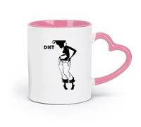 AYUEHBN Tazas y vasos de cerámica geniales para dieta, motivación, estilo de vida saludable, deporte, mujer y niña (320 ml) para té, café, leche, capuchino, rosa