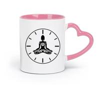 AYUEHBN Tazas y vasos de cerámica geniales Yoga Time Lotus Meditation Pose Zen Flowers (11 oz/320 ml) Ideal para el hogar, la oficina, los cafés, ideas de regalo Rosa