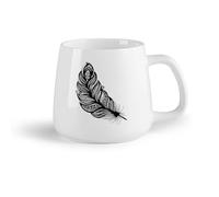 AYUEHBN Tazza in ceramica per casa e ufficio Piuma di uccello astratta （14oz/400ml） Il regalo ideale per la colazione, matrimoni, compleanni, regali per donne, festa del papà, mamma, ragazze, ragazzi