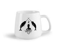 AYUEHBN Tazze da caffè in ceramica bianca Polpo Animali marini zione （14oz/400ml） Il regalo ideale per la colazione, matrimoni, compleanni, regali per donne, festa del papà, mamma, ragazze, ragazzi