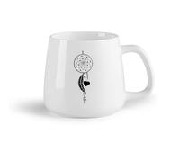 AYUEHBN Tazze da caffè in gres con manico Acchiappasogni Piume Amore （14oz/400ml） Il regalo ideale per la colazione, matrimoni, compleanni, regali per donne, festa del papà, mamma, ragazze, ragazzi