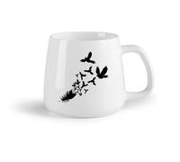 AYUEHBN Tazze grandi da tè, caffè e cioccolata calda Uccelli piumati （14oz/400ml） Il regalo ideale per la colazione, matrimoni, compleanni, regali per donne, festa del papà, mamma, ragazze, ragazzi