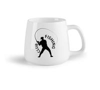 AYUEHBN Tazze grandi per bevande calde Club di pesca Fish Hobby Man （14oz/400ml） Il regalo ideale per la colazione, matrimoni, compleanni, regali per donne, festa del papà, mamma, ragazze, ragazzi