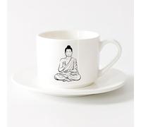 AYUEHBN Vajilla de Cerámica para Hogar Buda Budismo Om Relajación Zen Meditación Vivir （6oz/175ml） Café, té, latte, leche, cacao, zumo y otras bebidas calientes