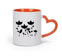 AYUEHBN Vajilla de para Hogar Hermoso jardín de flores natural （11oz/320ml）para una bebida matutina, bodas, cumpleaños, regalos para mujeres, Día del Padre, madres, niñas y niños Naranja