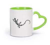 AYUEHBN Vajilla de para Hogar Hermoso y ágil adorno de animalito lagarto （11oz/320ml） Para café, sopa, té, leche, latte, chocolate caliente, para mujeres y hombres Verde