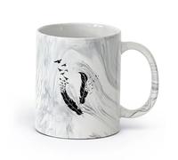 AYUEHBN Vajilla de para Hogar Pájaros Volando de Pluma Hermosa tu （11oz/320ml） Regalo divertido para amantes del café, mejores amigos del trabajo, compañeros de trabajo y amigos Negro mármol