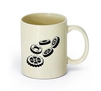 AYUEHBN Vajilla de para Hogar Taller de volantes y servicio de automóviles （11oz/320ml） para amantes del café, mejores amigos del trabajo, compañeros de trabajo y amigos Amarillo claro