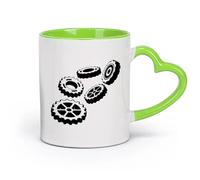 AYUEHBN Vajilla de para Hogar Taller de volantes y servicio de automóviles （11oz/320ml） Regalo divertido para amantes del café, mejores amigos del trabajo, compañeros de trabajo y amigos Verde