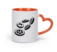 AYUEHBN Vajilla de para Hogar Taller de volantes y servicio de automóviles （11oz/320ml） Regalo divertido para amantes del café, mejores amigos del trabajo, compañeros de trabajo y amigos Naranja