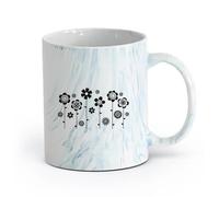 AYUEHBN Vajilla de para Hogar Vivero Flores Jardín Natural Niñas （11oz/320ml） una bebida matutina, bodas, cumpleaños, regalos para mujeres, Día del Padre, madres, niñas y niños Azul mármol