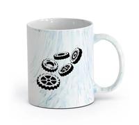 AYUEHBN Vajilla para Hogar Taller volantes y servicio automóviles （11oz/320ml） Regalo divertido para amantes del café, mejores amigos del trabajo, compañeros trabajo y amigos Azul mármol