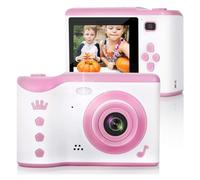AYUNJIE Cámara para niños Puede Tomar Fotos y Videos con Pantalla táctil de 2,8 Pulgadas Cámara Doble Frontal y Trasera Simulación de píxeles de 800 W Mini SLR (Rosa)