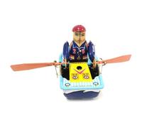 AYUNJIE Juguete Creativo de Hojalata Vintage Wind Up Juguete MS424 Bote de Remo Tema Nostálgico Niños Interacción Padre-Hijo