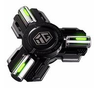 AYUNJIE Metal Dedo Mano Spinner Juguetes con luz Luminosa, estrés ansiedad TDAH Alivio Figets Juguete, Spinner Absorbe la luz Solar y Luego Suelta en la Oscuridad Fidget Spinner (A,Plateado)