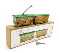 AYUNJIE Niños Juguete De Hojalata MS515 Doble Sección Tranvía Wind Up Juguete Decoraciones Personalizadas Regalo Coleccionable Interacción Padre-Hijo