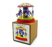 AYUNJIE Retro Wind Up Juguete MS271 Carrusel Hierro Nostálgico Estaño Juguete Vintage Coleccionable Niños Regalo Niños Niñas Padre-Hijo Interacción