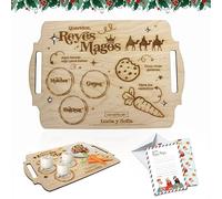 ayurvana Bandeja de Reyes Magos Personalizada para Niños - Deja Galletas, Leche y Zanahorias para Melchor, Gaspar y Baltasar | Regalo Original de Navidad - Decoración Navideña Infantil (30cm x 20cm)
