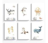 ayurvana: Set 6 Láminas Bajo el Mar Bebé - Decoración Habitación Infantil