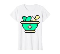 Ayurveda Ciencia Vida Arte Curativo Indio Medicina Dosha Camiseta gráfica económica, Mujer, Blanco, XS