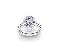 AYUSH GEMS - Anillo ajustable de plata con circonita natural de 9,50 quilates para hombres y mujeres, piedras preciosas, circonitas, Piedra preciosa, Zircón