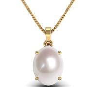 Ayush Gems South Sea Pearl - Colgante chapado en oro de 9,00 ratti de 8,50 quilates, piedra preciosa natural original certificada Moti astrológica panchhdhaatu/Ashtadhatu chapado en oro para hombres y
