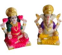 AYUSHNAIK Laxmi Ganesh Murti para Diwali Puja, Lakshmi Ganapati Murti para artículos de decoración Diwali, estatua de arcilla de terracota hecha a mano, ídolos Pooja, pieza de exhibición de Lakshmi