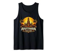 Ayutthaya Tailandia Antiguo Templo Puesta De Sol Diseño De Viajes Camiseta sin Mangas