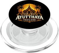 Ayutthaya Tailandia Retro Puesta del Sol Templo Ruinas Viajes Diseño PopSockets PopGrip para MagSafe