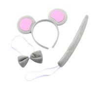 AYV Niños Animales Orejas Diadema,3 PCS Diadema Ratón,Orejas de Ratón Conjunto de Cola,Fiesta de Navidad Disfraz de Animal,Disfraz de Fiesta de Cosplay,Para Niños Niñas