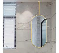 AYVADA Espejos Colgantes de Techo Dorados Espejos de tocador de Maquillaje, Espejo de Vidrio HD Decorativo Ovalado Espejos de Pared de baño flotantes Espejos de Afeitar - Espejo Colgante de Pluma d