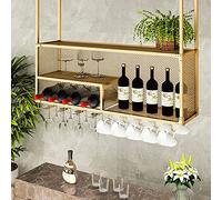 AYVADA Estante de Vino de Metal de Techo Vintage Industrial, portabotellas de Vino Colgante, portavasos de Copa, Estante Flotante de decoración para Bares cocinas (Size : 100cm)
