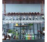 AYVADA Estante de Vino de Metal Vintage Industrial, estantes para Copas de Vino de Techo Soporte para Copas, Estante de decoración de Altura Ajustable, para Bares, restaurantes y cocinas (Size : 80