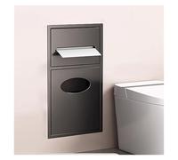 AYVADA Nicho de baño de Acero Inoxidable, Soporte para Papel higiénico, nicho de Ducha Empotrado Impermeable para baño, champú y artículos de tocador (Negro)