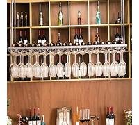 AYVADA Soporte de Vino de Metal rústico, Altura Ajustable de 30 a 60 cm, Estante para Copas de Techo, Estante de Almacenamiento de Copas de Vino Vintage, para restaurantes/Bares/hogar (Size : 80cm)