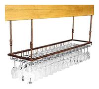 AYVADA Soporte para Copas de Vino, Estante para Colgar Copas de Vino montado en el Techo, Estante para Copas de Vino Ajustable en Altura Industrial, Adecuado para Bares, cocinas (Color : Bronze, Si