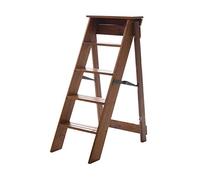 AYVADA Taburetes Plegables de Madera de 5 peldaños, Escalera de Tijera de Seguridad, Escalera de Tijera portátil Multiusos, Escalera de Escalada para la Biblioteca del jardín del hogar, Color Mader