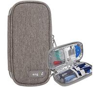 AYVANBER Insulin Cooler Travel Case Pequeño Enfriador de Medicamentos para Diabéticos Bolsa de Enfriamiento Portátil con 2 Bolsas de Hielo de Gel Reutilizables para Suministros Diabéticos (gris)