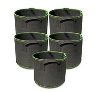 Ayvicco Paquete de 5 macetas de tela de aireación no tejida gruesa de 1 galón con asas, bolsas para macetas de jardín de interior para verduras, flores, hierbas, decoración del hogar