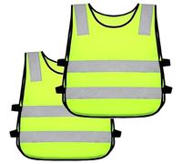 AYVRUOP 2 Chaleco Reflectante Homologado para Niños - Amarillo - chaleco reflectante niño - Tamaño Universal para Niños de 2-12 Años