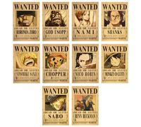 AYVRUOP One Piec_e Póster,10 PCS Bounty Wanted Poster,One Piec_e Wanted Póster,Figuras One Piec_e,Anime,Posters Decorativos,Pared Manga Estética Carteles Pintura,para Amantes del Anime
