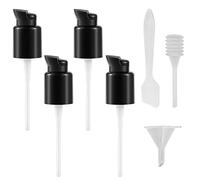 AYWFEY 4 bombas de repuesto compatibles con Maybelline Fit Me Liquid Foundation, herramienta de repuesto de bomba de maquillaje cosmética de plástico (con cuchara, cuentagotas, embudo)