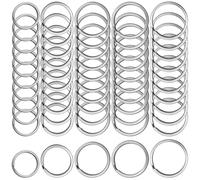 AYWFEY Llaveros de metal, anillos divididos, llaveros pequeños para llaves, 5 tamaños (4/5 pulgadas, 1 pulgada, 1.1 pulgadas, 1.2 pulgadas, 1.2 pulgadas, 1.38 pulgadas), llavero de acero inoxidable