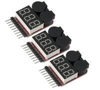 AYWHP 3PCS RC 1-8s Lipo Battery Tester Monitor,2 in 1 Low Spannungs Alarmton Spannungsprüfer Alarm Warner,mit LED-Anzeige für Lipo Life LiMn Li-Ion Akku