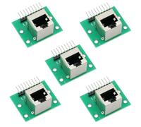AYWHP 5 PCS RJ45 macho Breakout Board 8-pin Headers Red Port Adapter con PCB (Enchufe vertical)